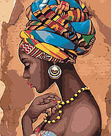 Картина по номерам Девушка с Африки, 40х50 (VA-0607)