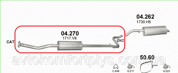 Резонатор Peugeot 1007 1.4 2004 - 2010 рр. Полмостров, фото 1