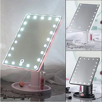 Зеркало для макияжа с подсветкой "Large LED Mirror" 22 светодиода, настольное зеркало для макияжа