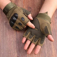 Тактические безпалые перчатки, перчатки без пальцев, цвет хаки, размер XL