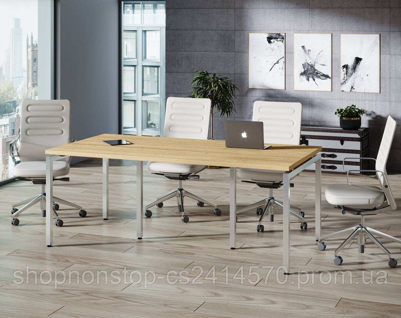 Стіл для переговорів лофт Q-200 Loft design Дуб Борас