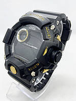 Часы спортивные водостойкие армейские G-SHOCK Casio (Касио) Черные с золотом ( код: IBW856BY )