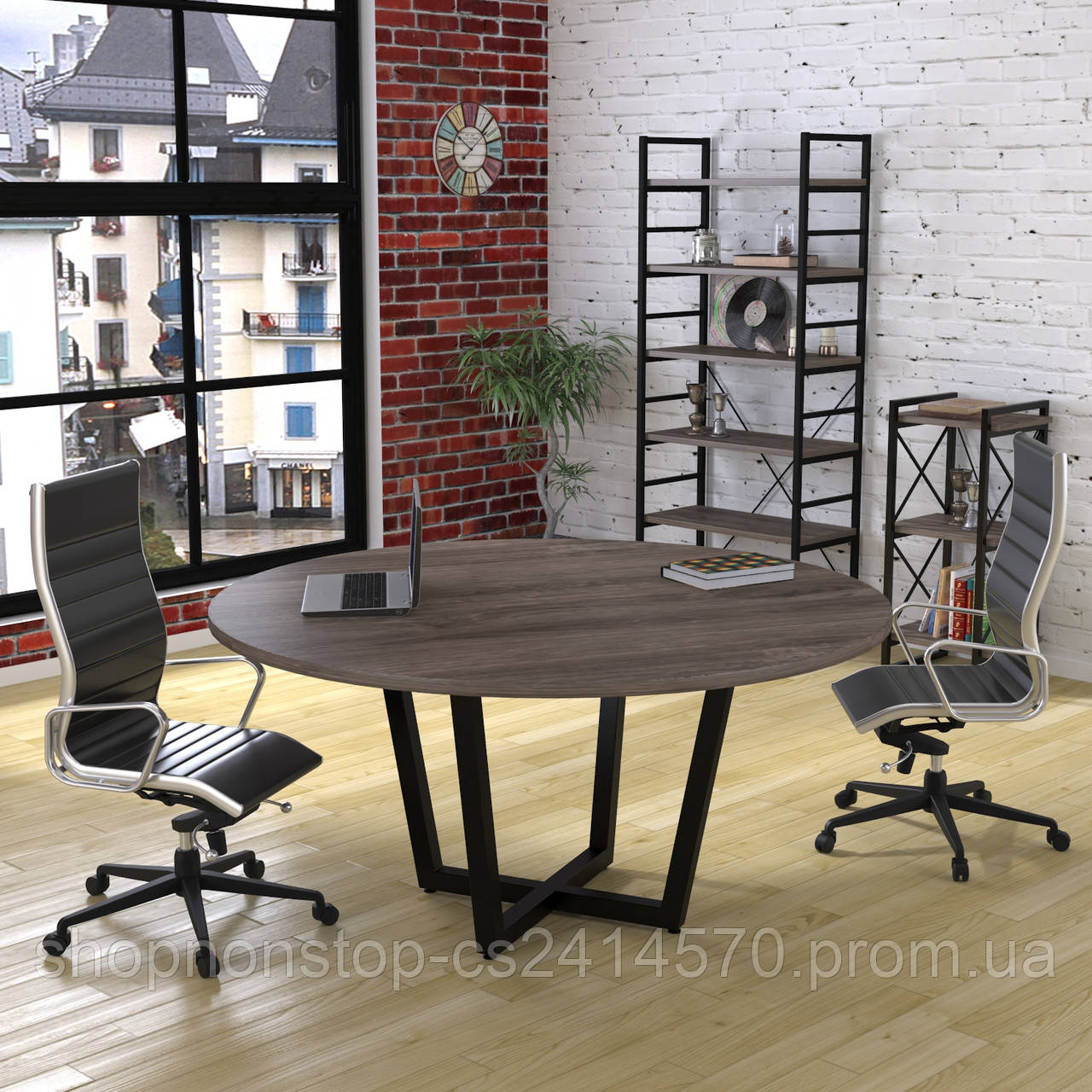 Стіл для переговорів лофт D-1600 Loft design Дуб Палена