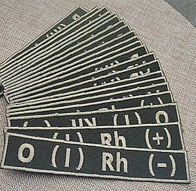 Шеврон "Група крові" 25х130мм, Олива