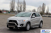 Боковые пороги Allmond Grey (2 шт, алюм.) Mitsubishi ASX 2010↗/2016↗ гг. AUC Боковые пороги Митсубиси АСХ