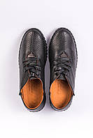 Кожаные мужские летние туфли черные Prime Shoes. Мокасины летние с перфорацией кожаные Прайм Шуз на лето