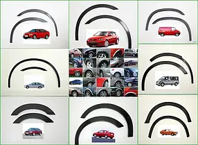 Накладки на арки (4 шт., чорні) Fiat Doblo I 2001-2005 рр. AUC Накладки на арки Фіат Добло I