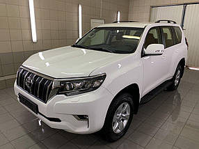 Toyota LC 150 Prado Рейлінги турецький дизайн (Чорні, 2 шт.) Пластикові ніжки AUC Рейлінгі Тойота Ленд Крузер