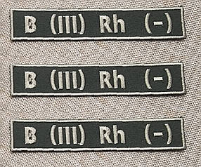 Шеврон "Група крові" 25х130мм, Олива B (III) Rh (-)