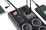 Фільтр-подовжувач мережевий REAL-EL RS-8F USB Charge 3м 8 розеток black, фото 3