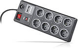 Фільтр-подовжувач мережевий REAL-EL RS-8F USB Charge 3м 8 розеток black, фото 7