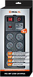 Фільтр-подовжувач мережевий REAL-EL RS-8F USB Charge 3м 8 розеток black, фото 9