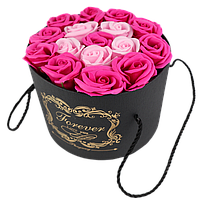 Подарочный набор букет роз из мыла в коробке-вазон На подарок женщине, девушке Розовый