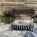 Мангал на 12 шампурів 4 мм на дровниці, фото 3