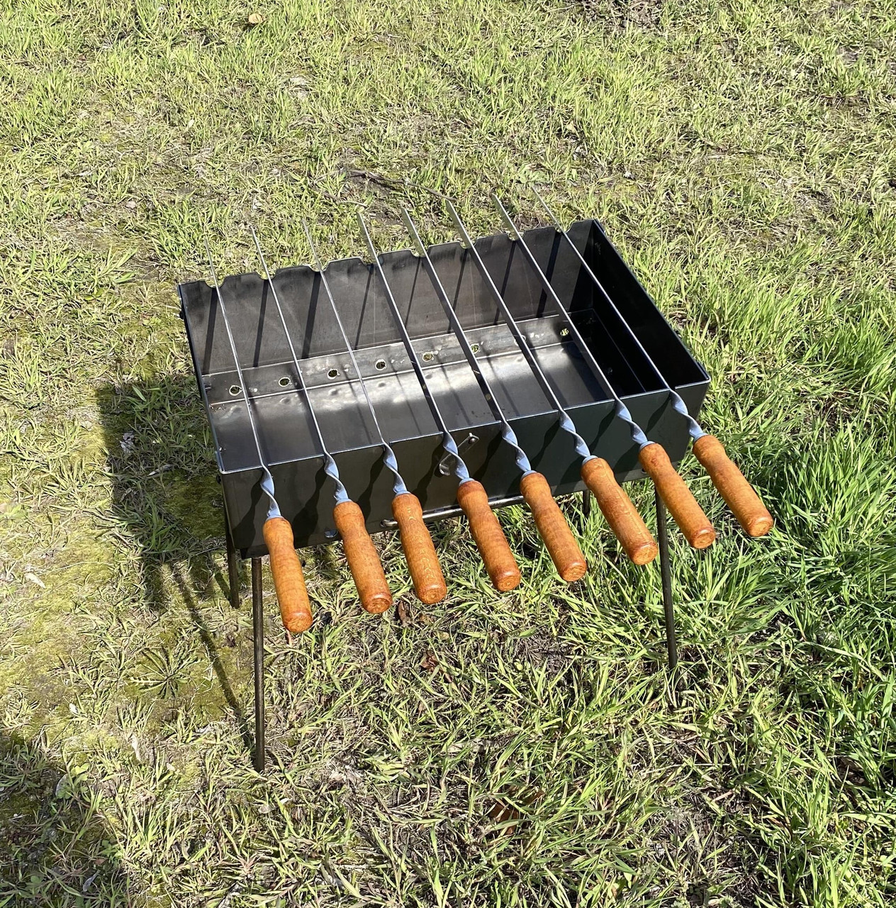 Розкладний мангал на 8 шампурів, сталь 3 мм., розбірний мангал  туристичний, мангал-книга, фото 1