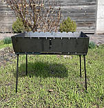 Розкладний мангал на 10 шампурів, сталь 3 мм., мангал-валіза, розбірний мангал  туристичний, мангал-книга, фото 2