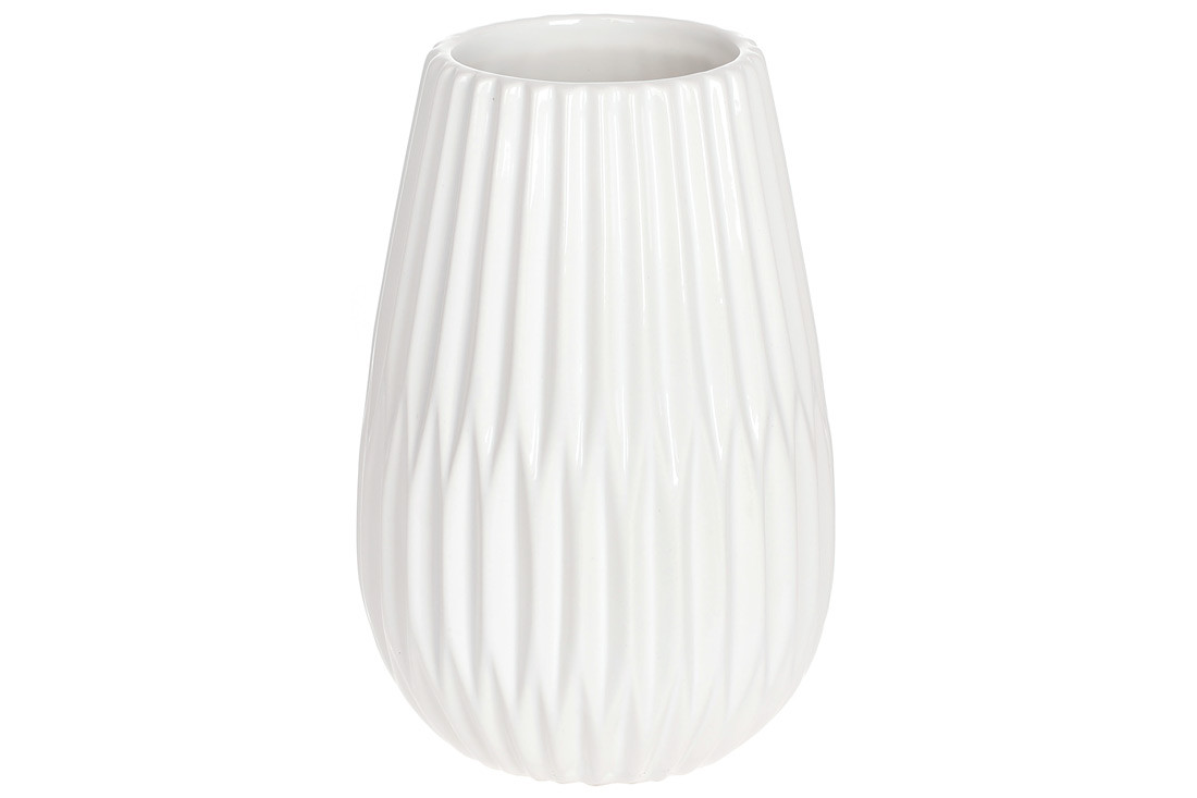 Ваза керамічна 15.2 х 15.2*23.5 см.,, Віола, білий глянець, (795-431)