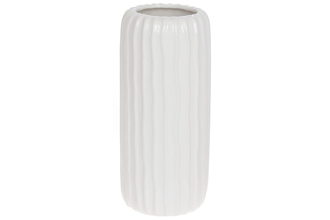 Ваза керамічна 11*11*24.5см., Ерна, білий глянець, (795-458)