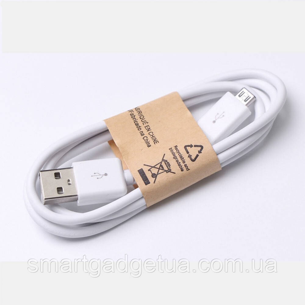 Кабель Micro USB для заряджання телефону та планшета 80 см Білий