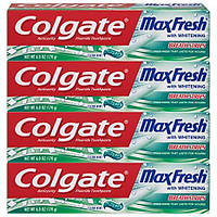 Зубная паста Colgate Max Fresh Whitening Toothpaste with Breath Strips, чистая мята,170 гр в упаковке 4 шт