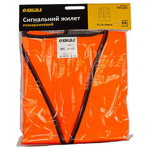 Сигнальний жилет помаранчевий 4 с/смуги XXL SIGMA (9451281), фото 4