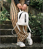 Жіночий білий рюкзак WHITE CLASIC з екошкіри для міста і подорожей, фото 6