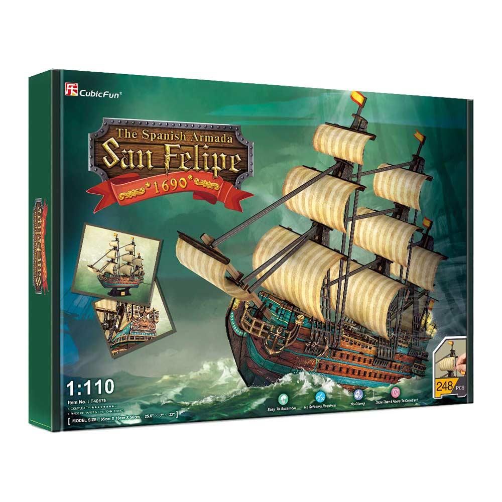 Тривимірний пазл CubicFun Корабель Іспанська Армада Сан Феліпе T4017h, фото 1