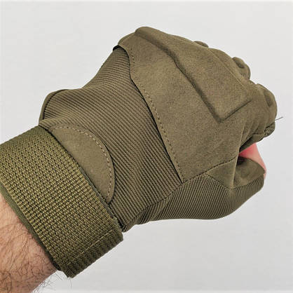 Тактичні безпальні рукавички мітенки StrongClaw з протектором (арт. SC-1002) оливковий M, фото 3