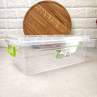 Плоский пластиковий харчовий контейнер для зберігання та заморожування їжі 2.2л, Еліт