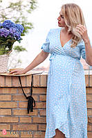 Сукня з воланами для вагітних та годування MIRANDA блакитна з принтом