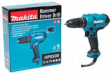 Потужний електричний дриль-шуруповерт (електрошуруповерт) MAKITA HP0300 : 220 Вт, 1-10мм сверло шуруповерт для дому, фото 3