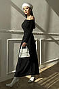 Жіноча довга облягаюча трикотажна сукня Джейн чорна 42 44 46 48 розміри, фото 2