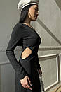 Жіноча довга облягаюча трикотажна сукня Джейн чорна 42 44 46 48 розміри, фото 4