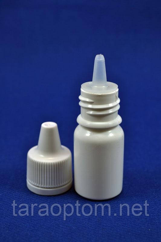 Флакон 10 мл із крапельницею білий, фото 1