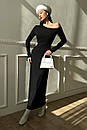Жіноча довга облягаюча трикотажна сукня Джейн хакі 42 44 46 48 розміри, фото 6