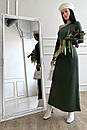Жіноча довга облягаюча трикотажна сукня Джейн хакі 42 44 46 48 розміри, фото 5
