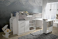 Ліжко дитяче трансформер Пумба ліжко горище зі столом робочою зоною дитячі ліжка трансформери з шафою