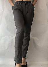 Літні штани з льону-котону No14 БАТАЛ сірий, фото 2