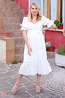 Летнее платье из прошвы для беременных и кормящих MARY DR-22.063 белое, размер М