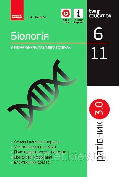 6-11 класи Біологія У визначеннях, таблицях і схемах Рятівник Зайцева О.А. Ранок