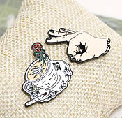 Піктограма-пін металевий, пара піктограм, набір піктограм