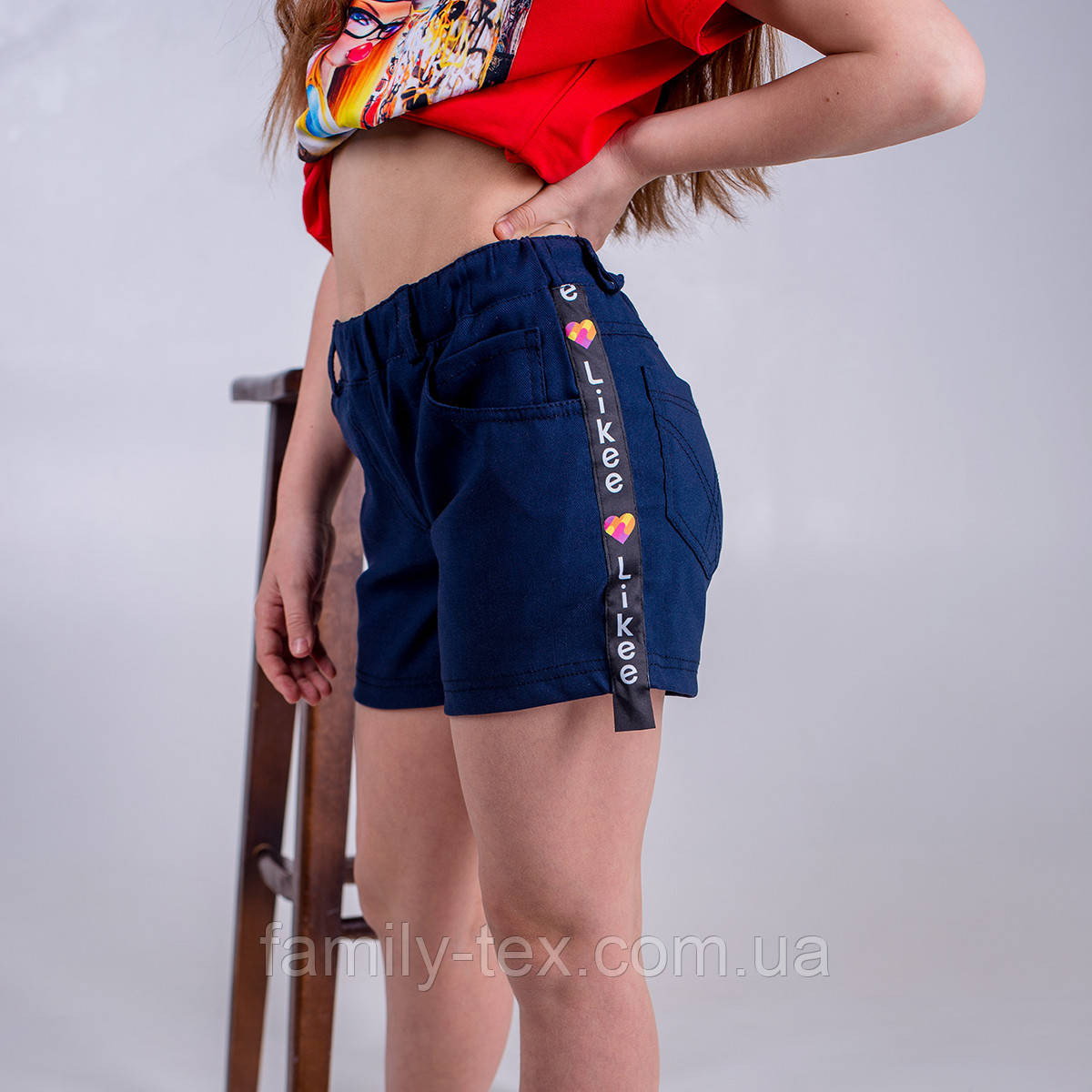 Шорты для дівчинки SmileTime Likee, темно-синий, фото 1