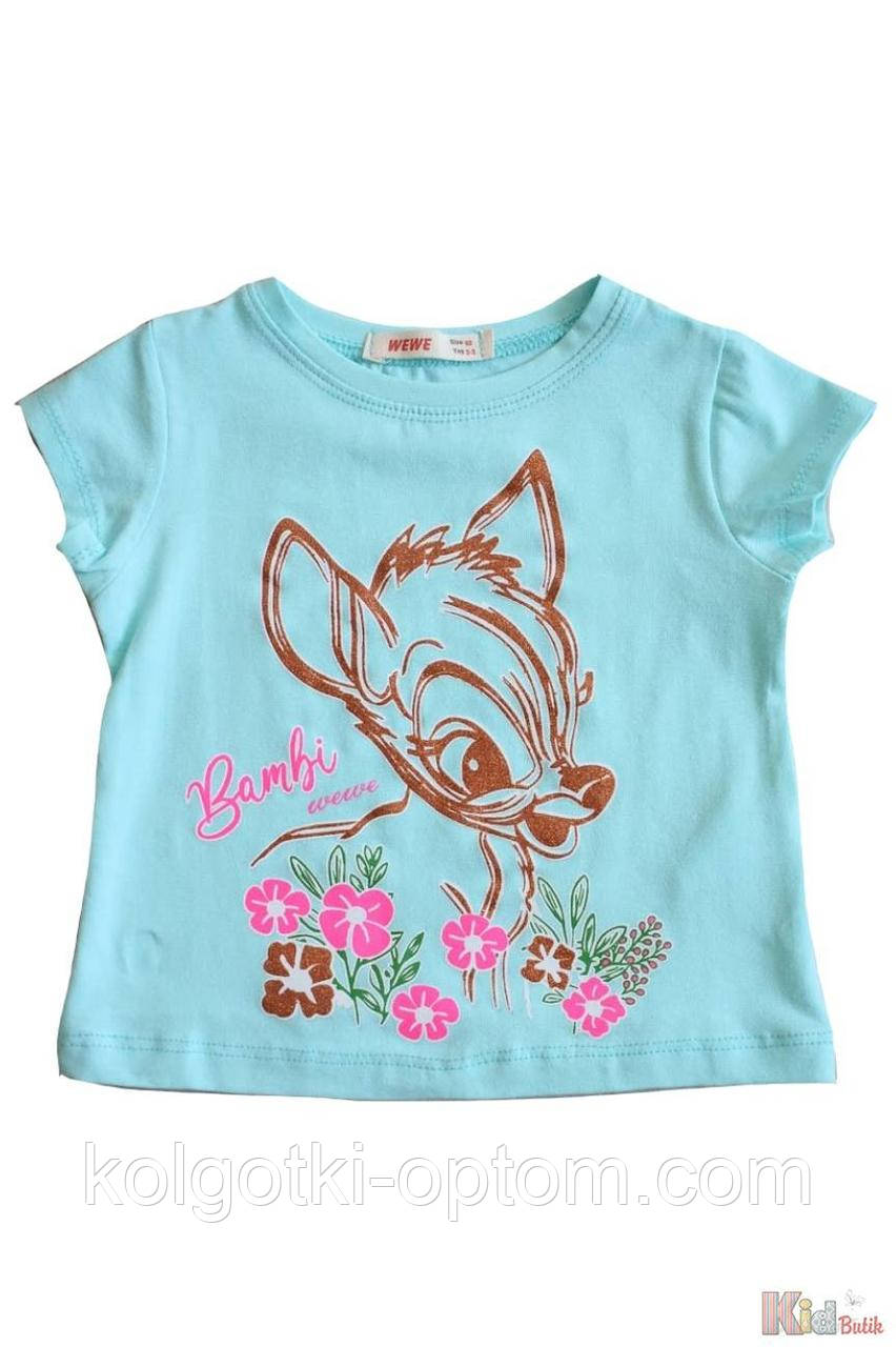 ОПТОМ Футболка м'ятна "Bambi" для маленької дівчинки (92 см.)  WeWe 2125000780139