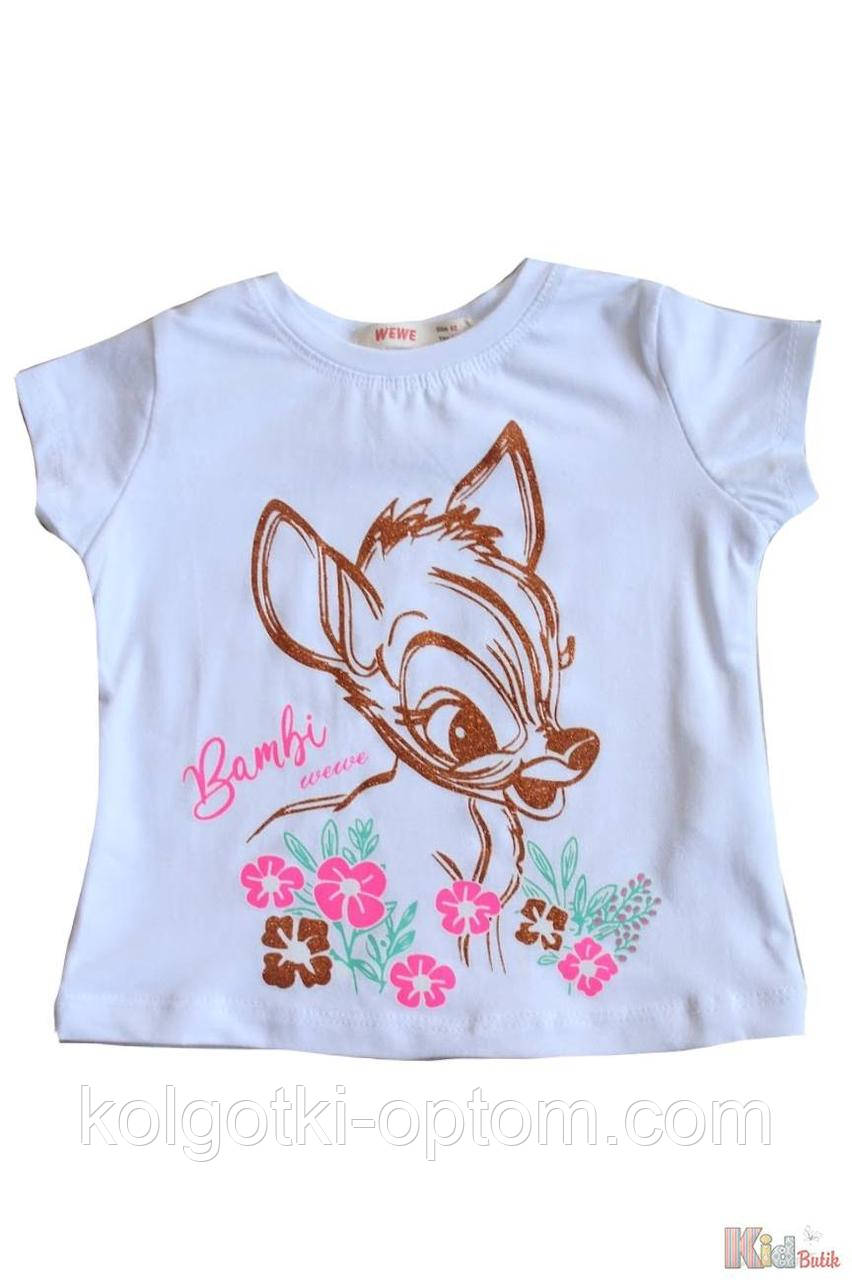 ОПТОМ Футболка біла "Bambi" для дівчинки (116 см.)  WeWe 7550000280139