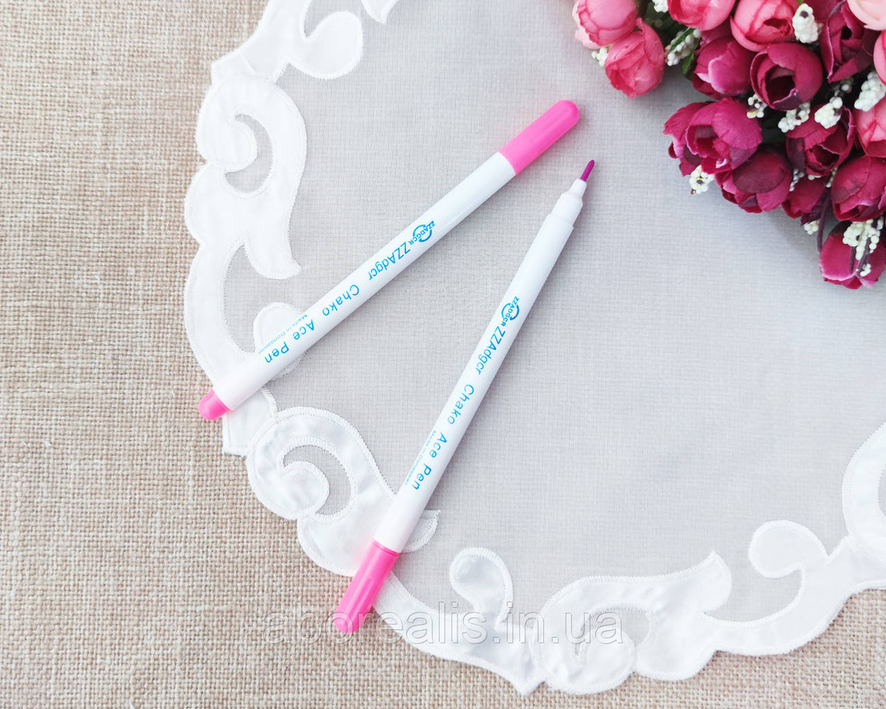Маркер портновський для розмітки тканини, змивний, рожевий, фото 1