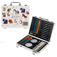 Набор для рисования с двусторонними скетч маркерами в алюминиевом сундучке Super Mega Art Set 48 предметов