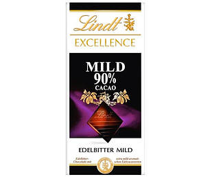 Шоколад Чорний Гіркий Ліндт Экселенс 90 % Lindt Excellence Edelbitter Mild 100 г Швейцарія