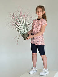 Комплект для дівчинки, туніка капрі, Bubbles, рожевий, SmileTime