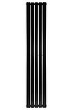 Вертикальний дизайнерський радіатор опалення ARTTIDESIGN Livorno 5/1600/340 чорний матовий, фото 3