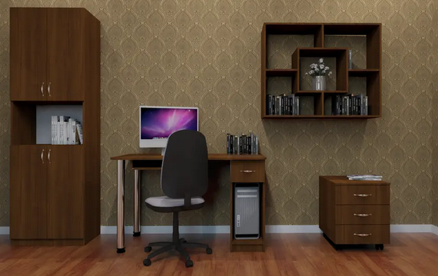 Тумбочка Компанит МП-3 дсп модуль передвижной_в интерьере рабочего уголка